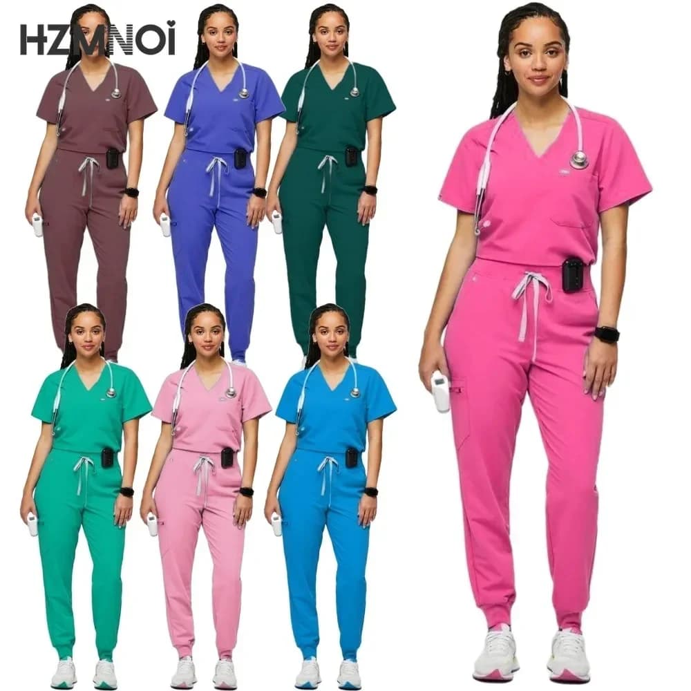 Ladies Scrubs Set Medical Tshirt Pharmacy Women Fashionable Nursing Scrub Overalls Beauty Salon Shirt Nurse Uniform for Hospital