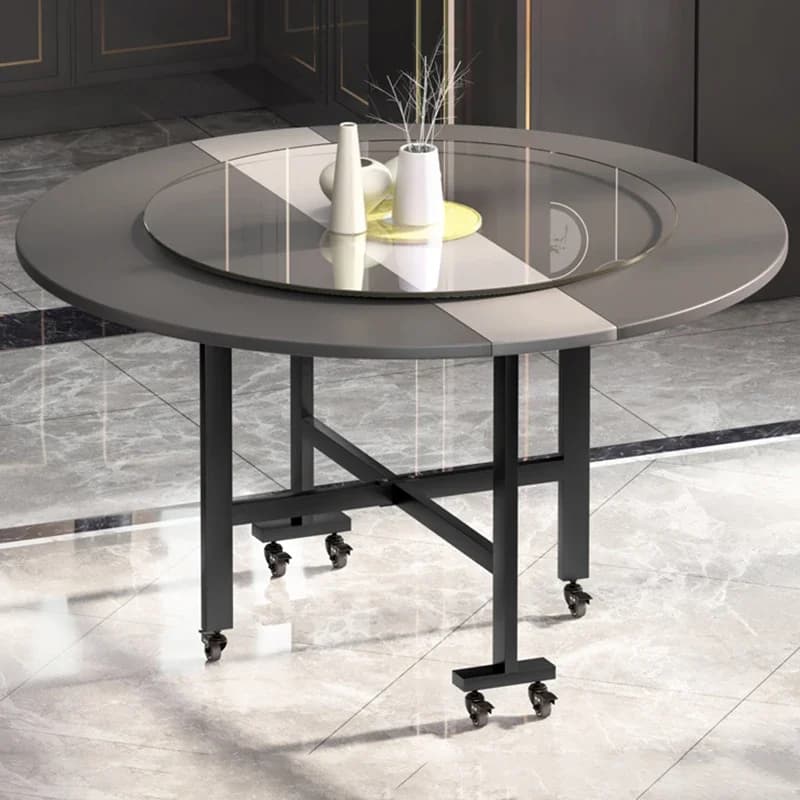 Round Table Wash Ceramic Dining Extendable Mid-century Sliding Craft Modern Kitchen Plastic Folding Dinning Tables Sets Luxury