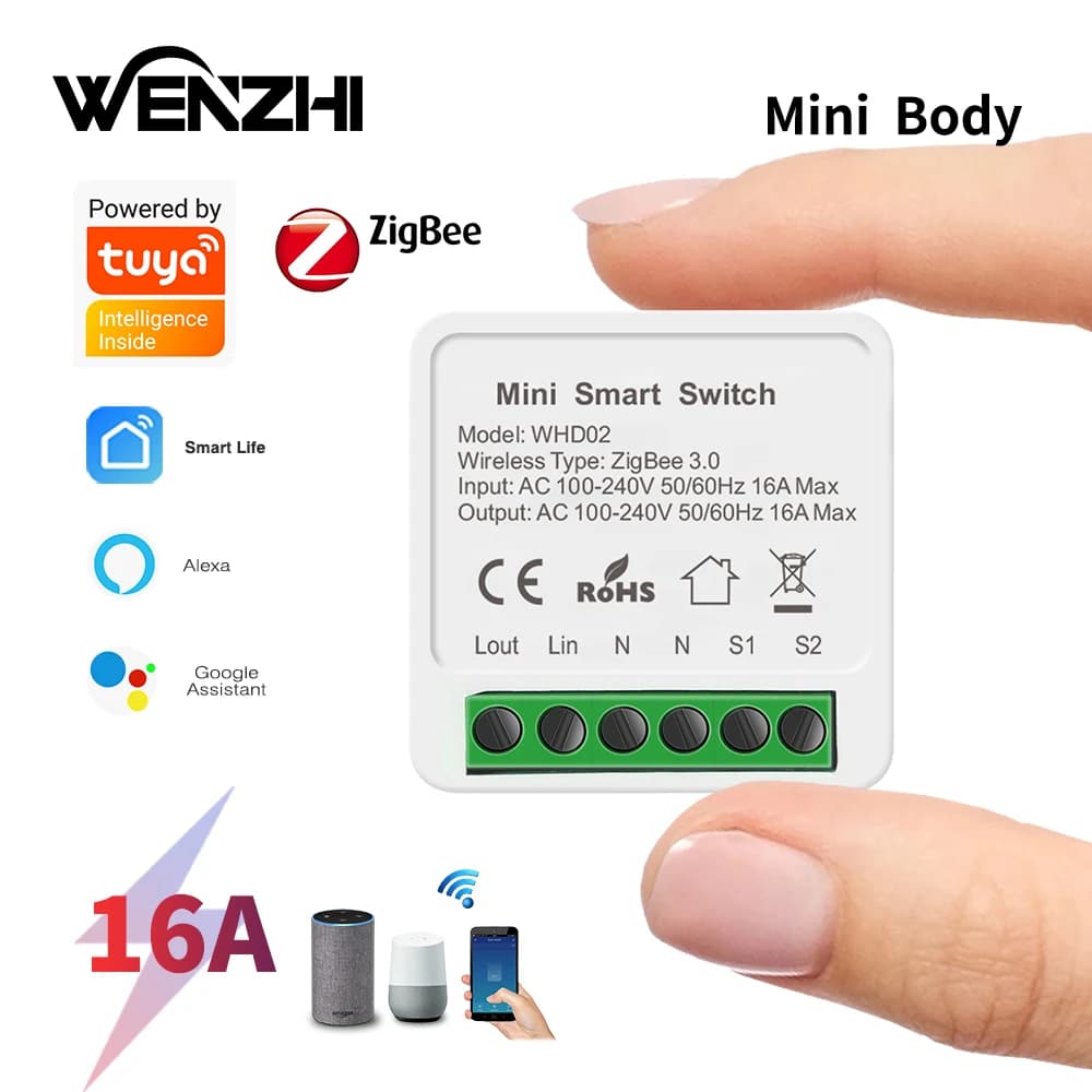 ZigBee 3.0 DIY Light Mini Switch Module Timer Auto For 110/220V Button Remote Control Smart Life/Tuya Alexa Google Home Domotica