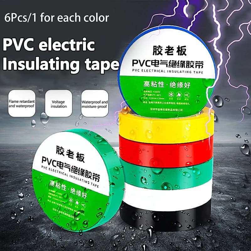 6pcs New Electrical Tape Insulation Tape Flame Retardant Wire Insulation Tape Tool