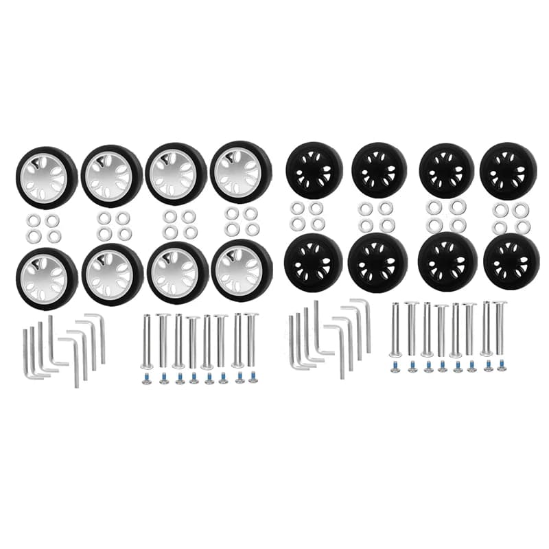 8Pcs Luggage Wheels Replacement Kit,Dia 2In/50Mm Thick 0.47In/12Mm Resistant Rubber Mute Caster Replacement Suitcase