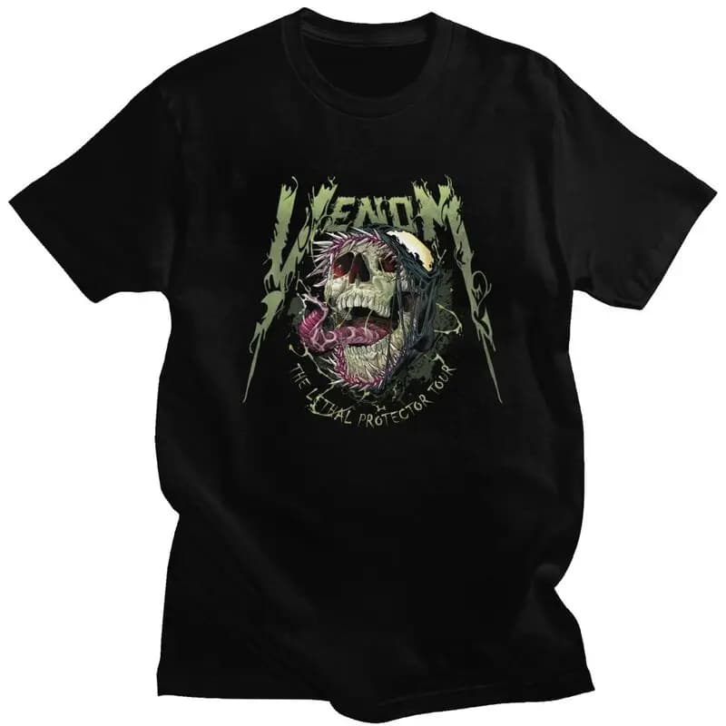 Heavy Metal Venom Tshirts for Men Short Sleeve Casual T Shirt Trendy T-shirt Fitted Cotton Tee Gift