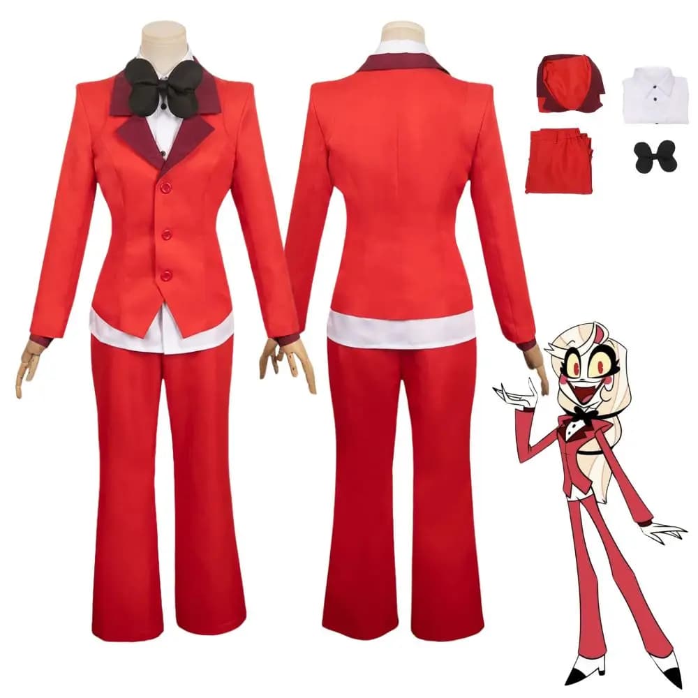 Charlie Morningstar Cosplay Hotel Fantasia Costume Disguise Adult Women Top Pants Outfits Halloween Carnival Suit