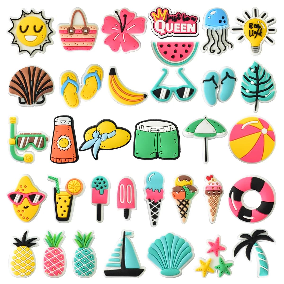 Summer Drink Ice Cream Shoe Charms for Crocs Accessories Clogs Bubble Slides Shoe DIY Shoe Decoration Buckle Charms Party Gift