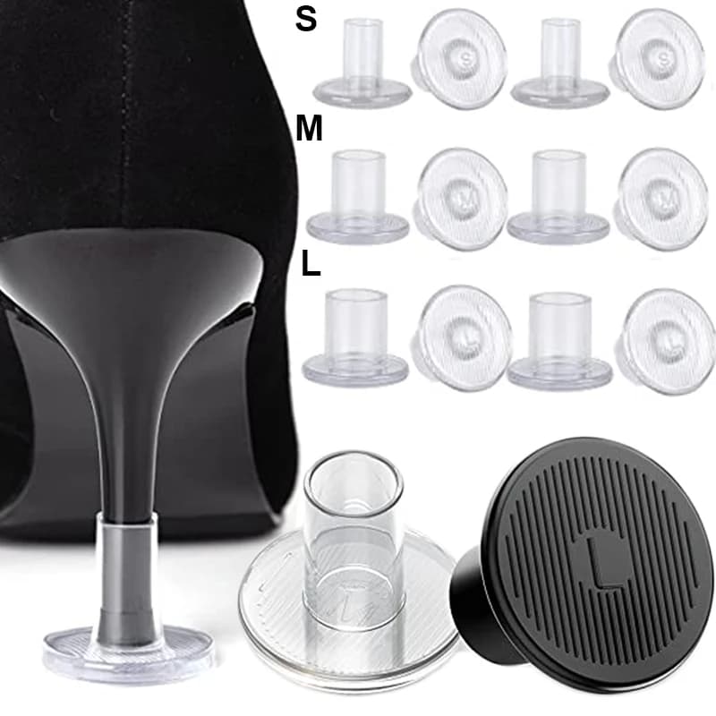 4pcs Non-slip High Heel Protector Covers High Heels Round Protective Stoppers Wearable Silence Heel Cover Shockproof Accessory