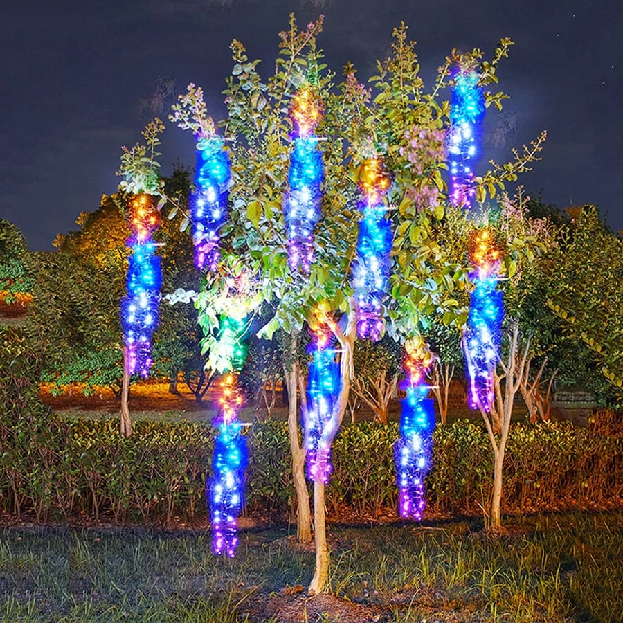 3IN1 360 LED Christmas Garland LED Meteor Shower Rain Light Waterproof Snow Falling Raindrop Icicle Light for Holiday Tree Decor