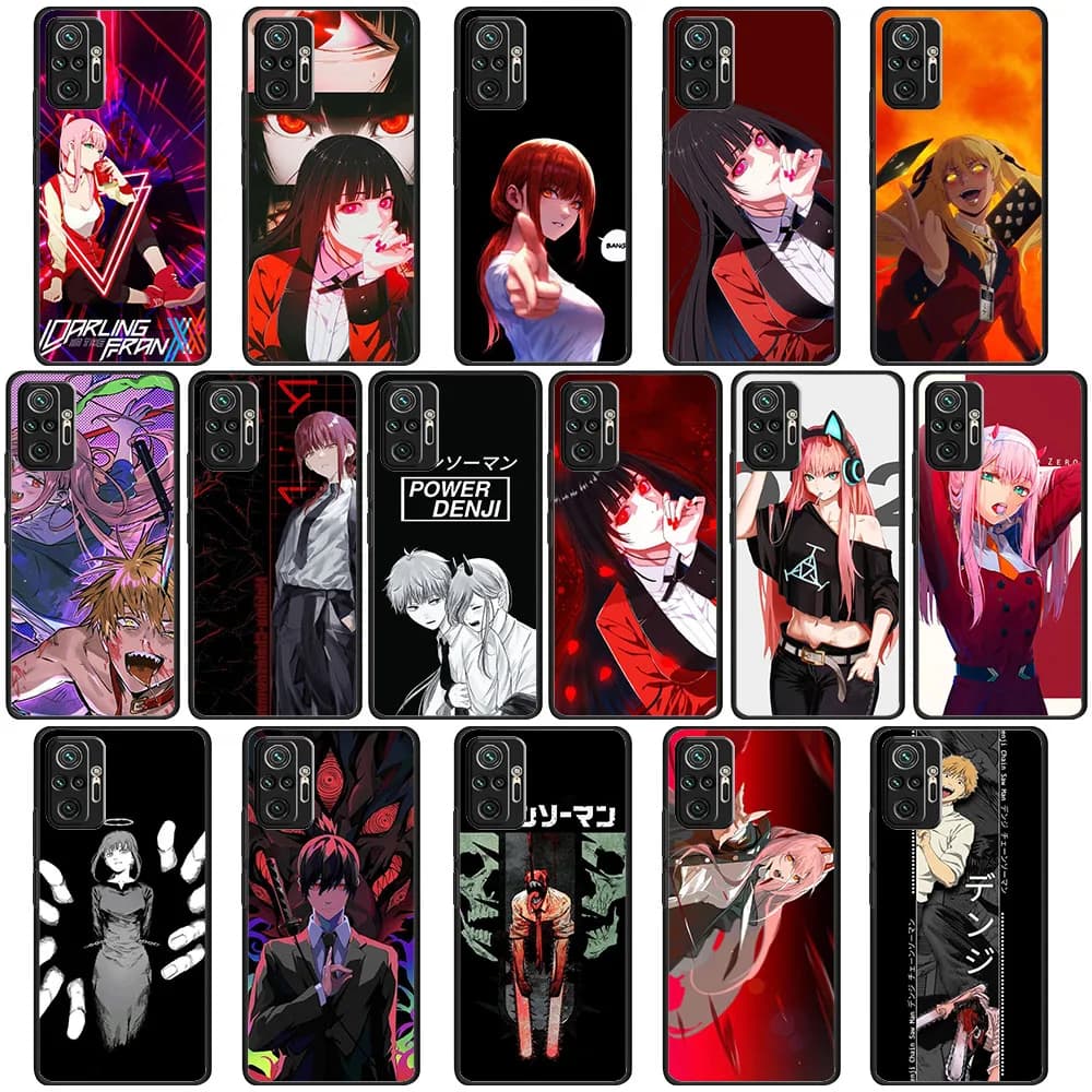 KT-8 Chainsaw man Silicone Case For iPhone X XS 7 8 11 12 14 Mini Pro Max Plus