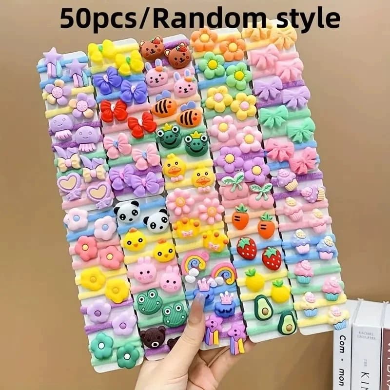 10/50pcs Children's Cute Rubber Band Girl's Rubber Band High Elastic Durable Hair Accessories Do not Hurt Hair Small Scrunchie