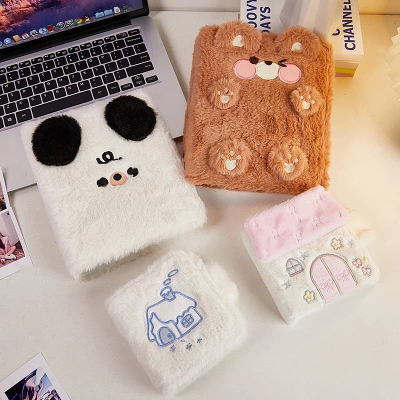 House Shape Plush Photocards Holder Binder Set Notebook Album 3inch Idol Photo Cards Collection Book Kpop Stationery