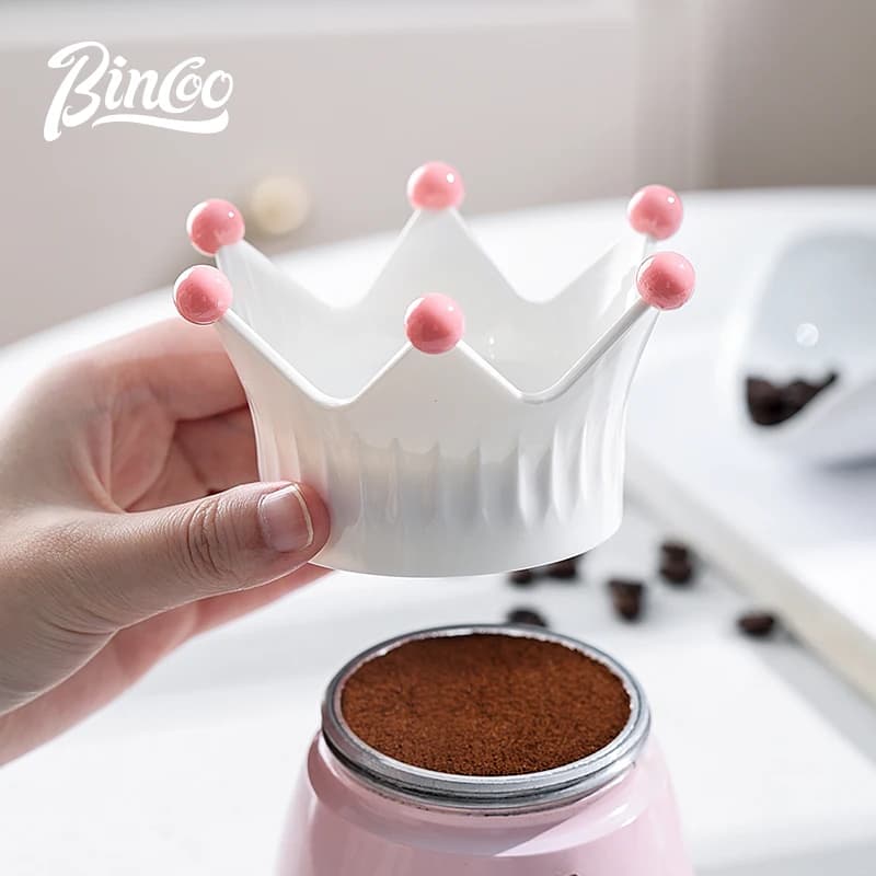 1PC Mocha Coffee Powder Distributor Crown Coffee Pot Powder Dispenser Receiving Ring Non Pressure Rotating Flat Powder Dispenser