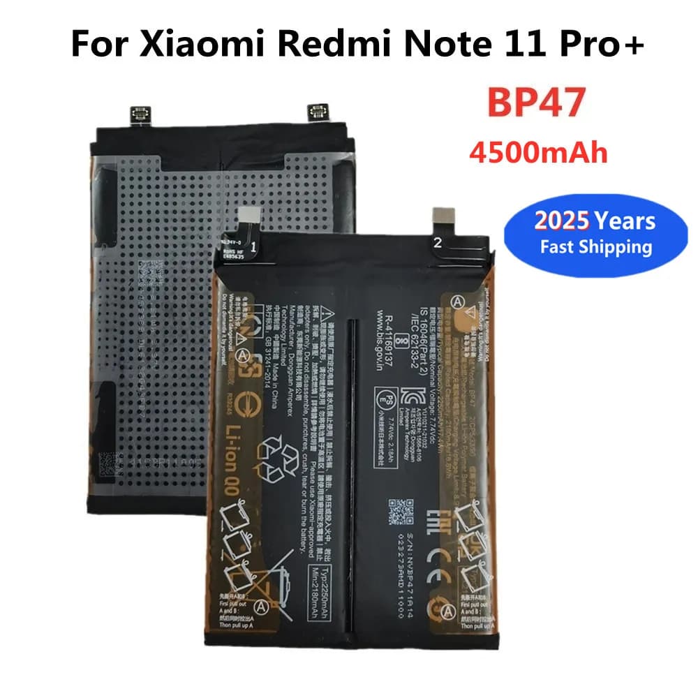 2025 Years BP47 4500mAh Battery For Xiaomi Redmi Note 11 Pro+ 11pro+ /Redmi Note 11 Plus High Quality Phone Battery