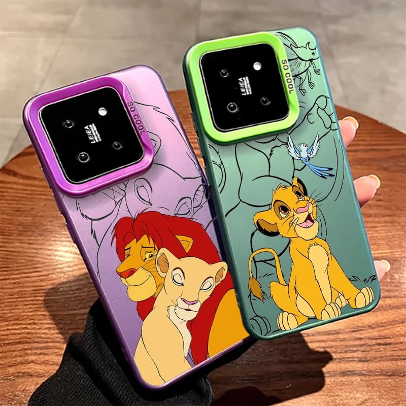 Disney Lion King Cartoon For Xiaomi Mi 11 12T 13T Poco F4 F3 X3 X5 C51 C50 M3 M5S Pro Lite 5G Colorful Silver Phone Case