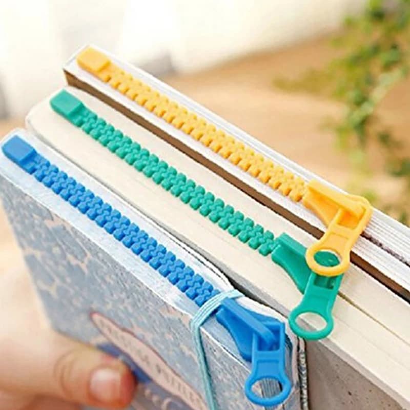 Creative Cute Zipper Bookmark Reading Notepad Marking Book Binder Divider School Supplies Novelty Student Stationery Gifts