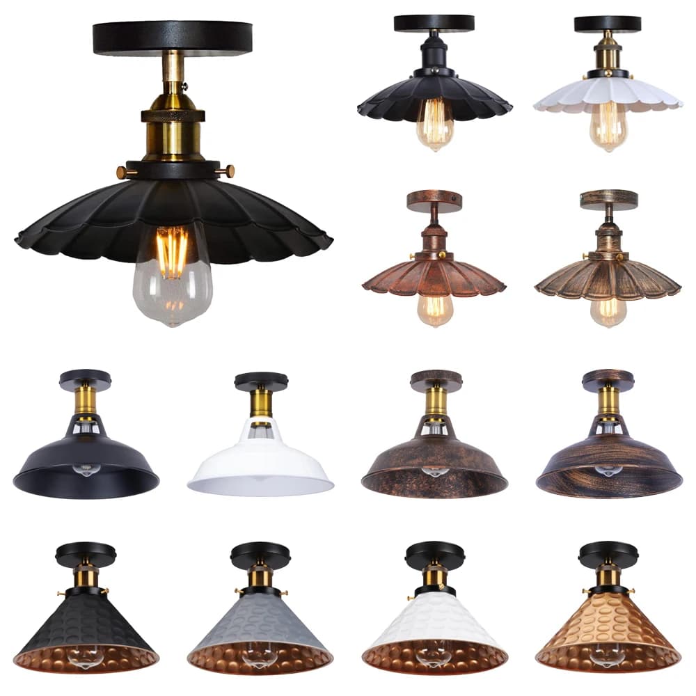 Retro Ceiling Light Vintage Industrial Metal Ceiling Lamp Minimalist Indoor Lighting For Living Room Bedroom Corridor Aisle Home