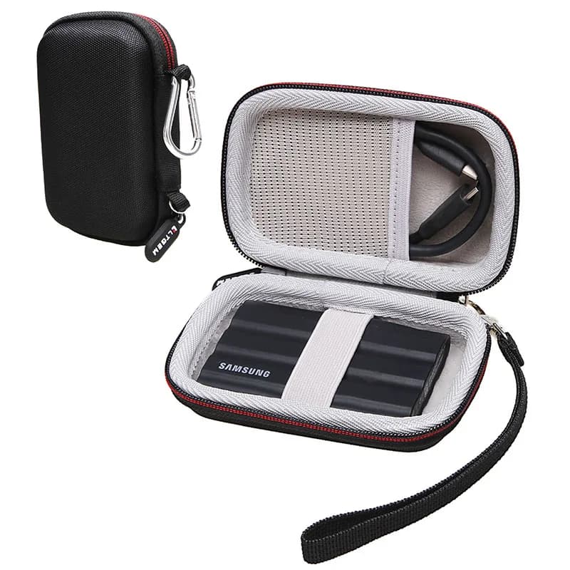 LTGEM EVA Hard Case for Samsung T7 Shield 1TB 2TB Portable SSD External Solid State Drive Protective Travel Carrying Storage Bag
