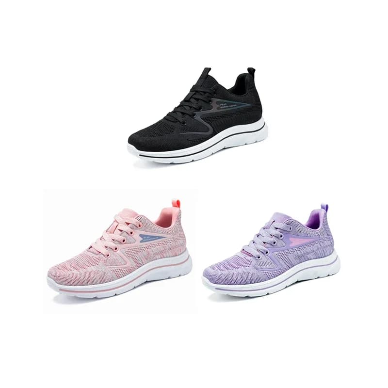 Spring New Trendy Women's Mesh Breathable Casual Sports Shoes Shock Absorbent Soft Bottom Breathable Comfortable Running Shoes