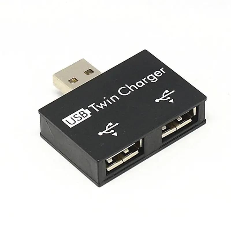 USB 1/2 Charging Data Interface Splitter Dual Port USB Current Extender OTG Head Hub Adapter