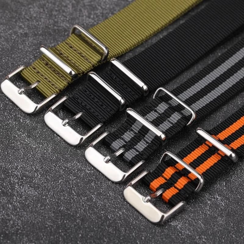 Nylon Watch Strap 18mm 20mm 22mm Band Universal Canvas Bracelet for Men Women's Weave Wristband One Piece Loop Watch Band