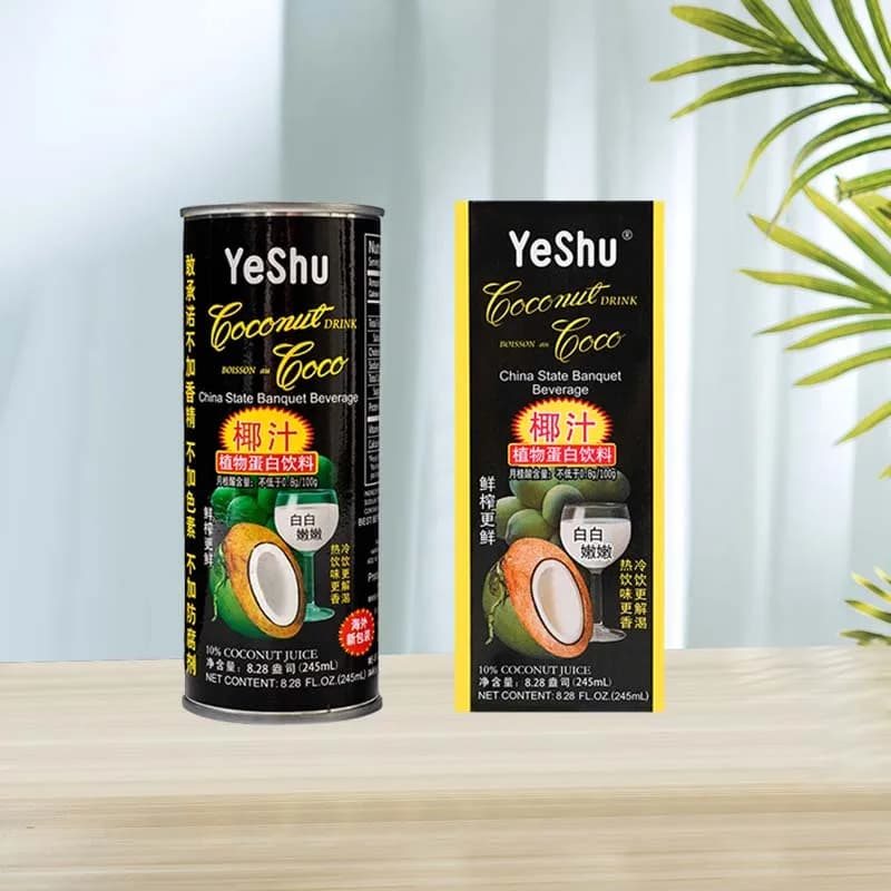 YeShu Coconut Juice 8.65oz(245ml)*2 Boxes/cans