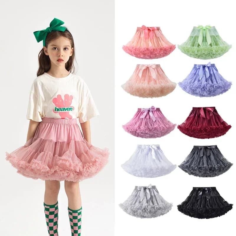 Little Girls Tutu Skirts Black Fluffy Toddler Tulle Princess Ball Gown Pettiskirt Ballet Dance Kids Party/birthday Skirt 1-12T