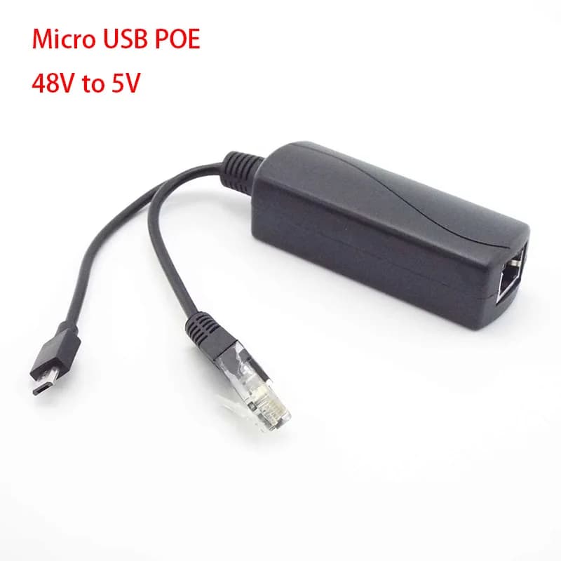 PoE Splitter 5v POE Micro usb Power Over Ethernet 48V To 5V Active POE Splitter Micro USB Plug W28