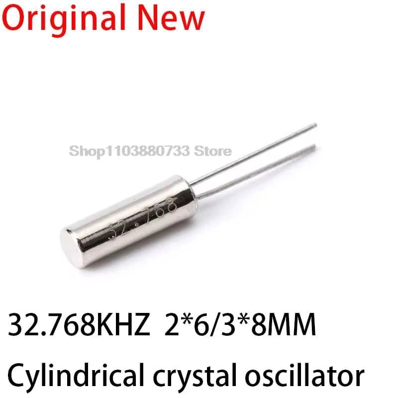 10pcs 32.768KHz 32.768 KHZ 32.768K Frequency Resonator Oscillator Quartz Crystal Cylender 2*6mm 2x6mm 2mmx6mm 2mm*6mm 3*8MM
