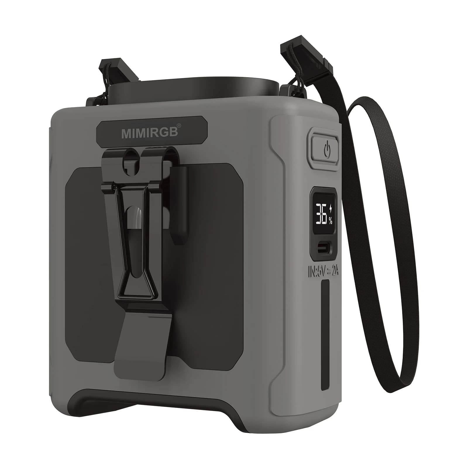 10000mAh Portable Waist Fan - Power Bank & LED Light - Hands-Free for Outdoor Work/Travel