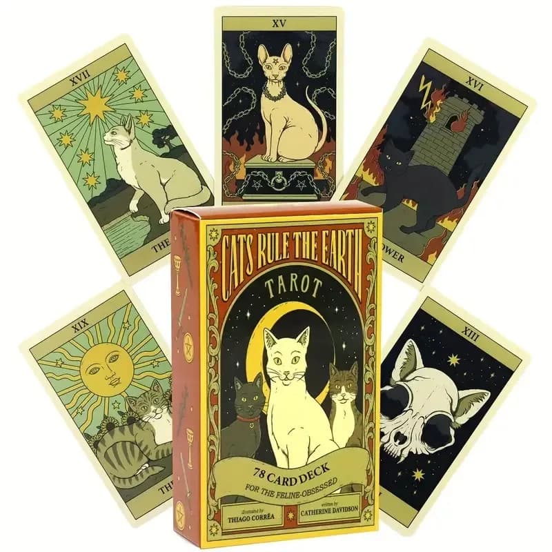 Cats Rule The Earth Tarot Deck, Fortune Telling Tarot Card Games For Fun, Family Party Entertainment Game Cards