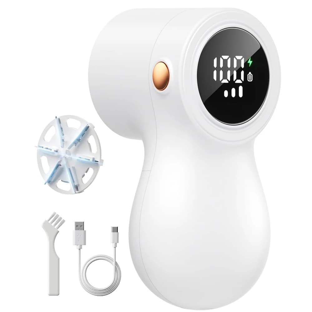 coldSky Lint Remover for Clothes with 2 Replaceable Blades Rechargeable Fabric Shaver 3-Speeds Electric Lint Shaver for Sweater