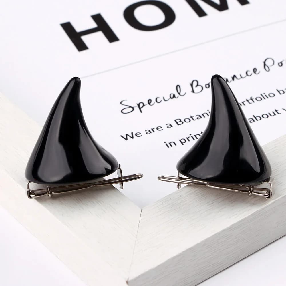 Halloween Hair Accessories Clip 1 Pair Small Demon OX Horn Hairpins Gothic Party Cosplay Costume Pin Hairpins Costume Horn
