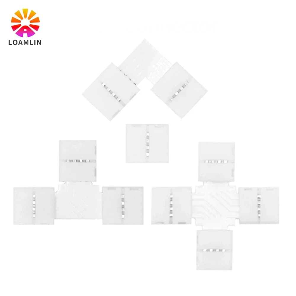 5PCS Free Soldering Led Connector 2PIN 3PIN 4PIN 5PIN L / T / X Shape Corner Connector For 10mm RGB RGBW RGBWW Led Strip Tape