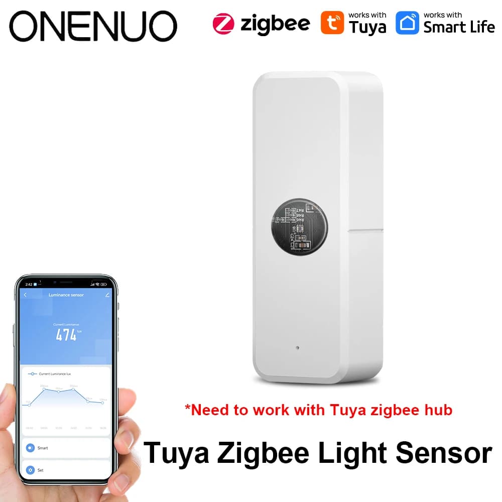 Tuya ZigBee Light Sensor Luminance Sensor Illumination Brightness Detector Home Automation with Smart Life Device Linkage Tuya