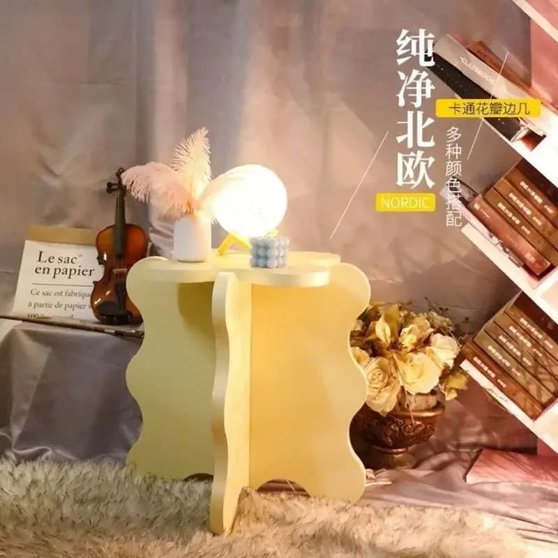 Nordic Style Sofa Side Small Coffee Table Tulip Shape Storage Side Table Bedroom Bedside Table Desk Living Room Furniture