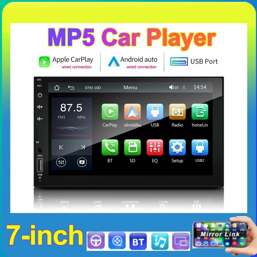 7inch 2din Car Radio Carplay Android Auto Multimedia MP5 Player Car Stereo Bluetooth USB TF FM For Toyota Honda Car Radio