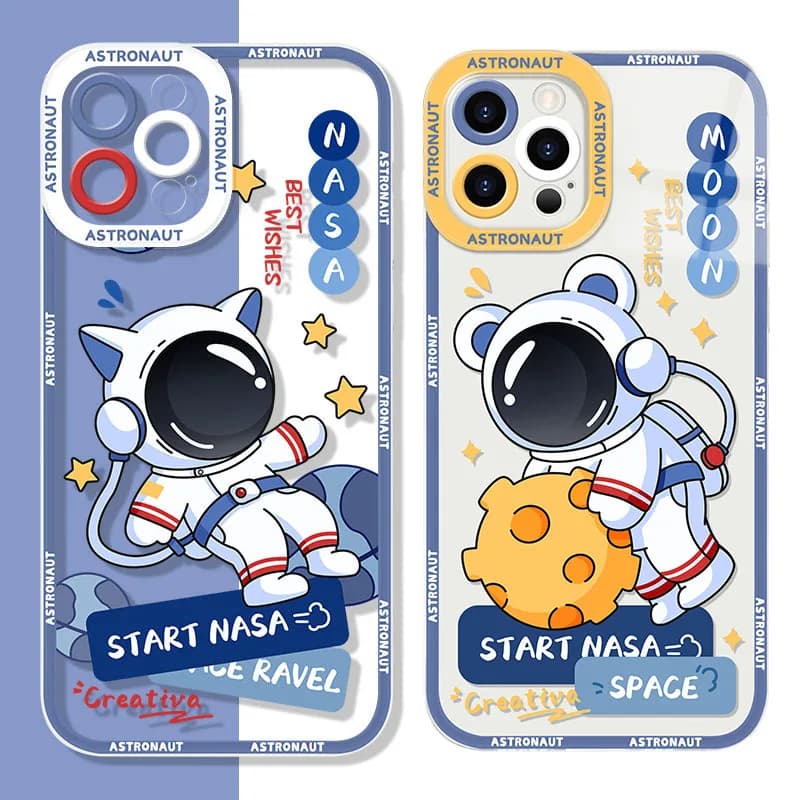 Cute Astronaut Case For Xiaomi Redmi Note 12 4G 5G Turbo 11 Pro Plus 12S 11S 10S 9S 10 8 7 6 9 10C K60 K60E Soft Silicone Cover