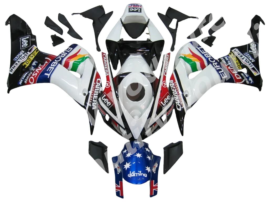 Abs Fairing CBR 1000 RR 2006 - 2007 White Red black Fairing Kits  2007 Fairing for Honda Cbr1000 RR 07