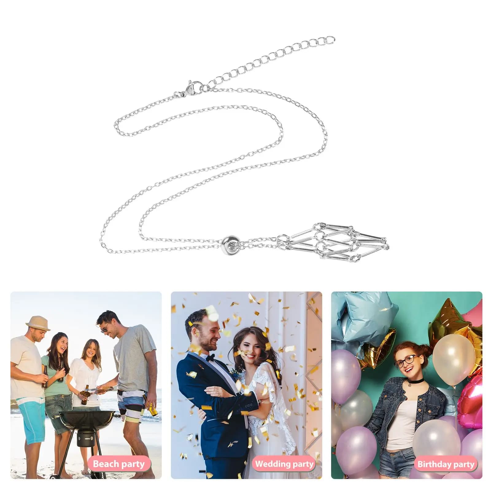 Stainless Steel Metal Necklace For Women Men Stone Collecting Holder Interchangeable Crystal Holder Cage Necklace