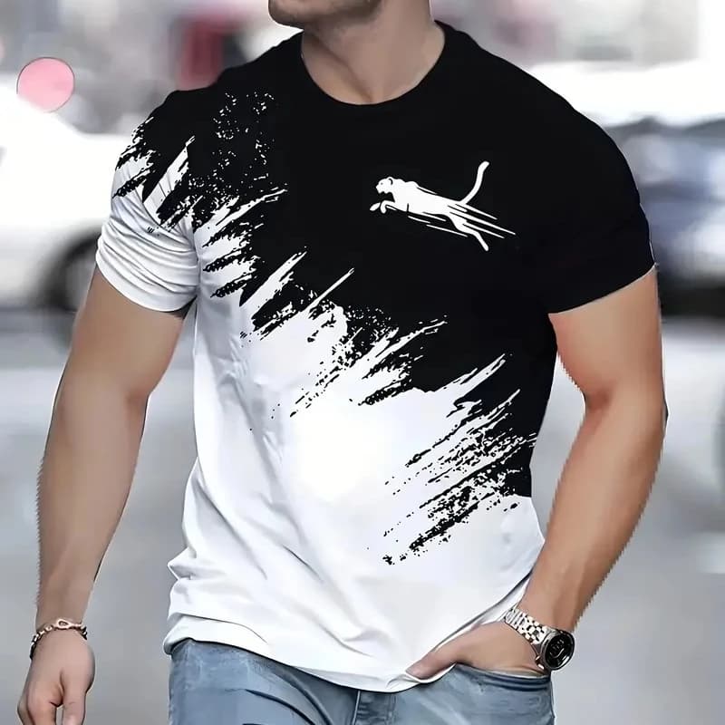 Animal T-Shirts For Men 3d Print T-Shirt Mens Sports T-Shirt Street Fashion Short Sleeve Tee Shirts Loose Oversized Men