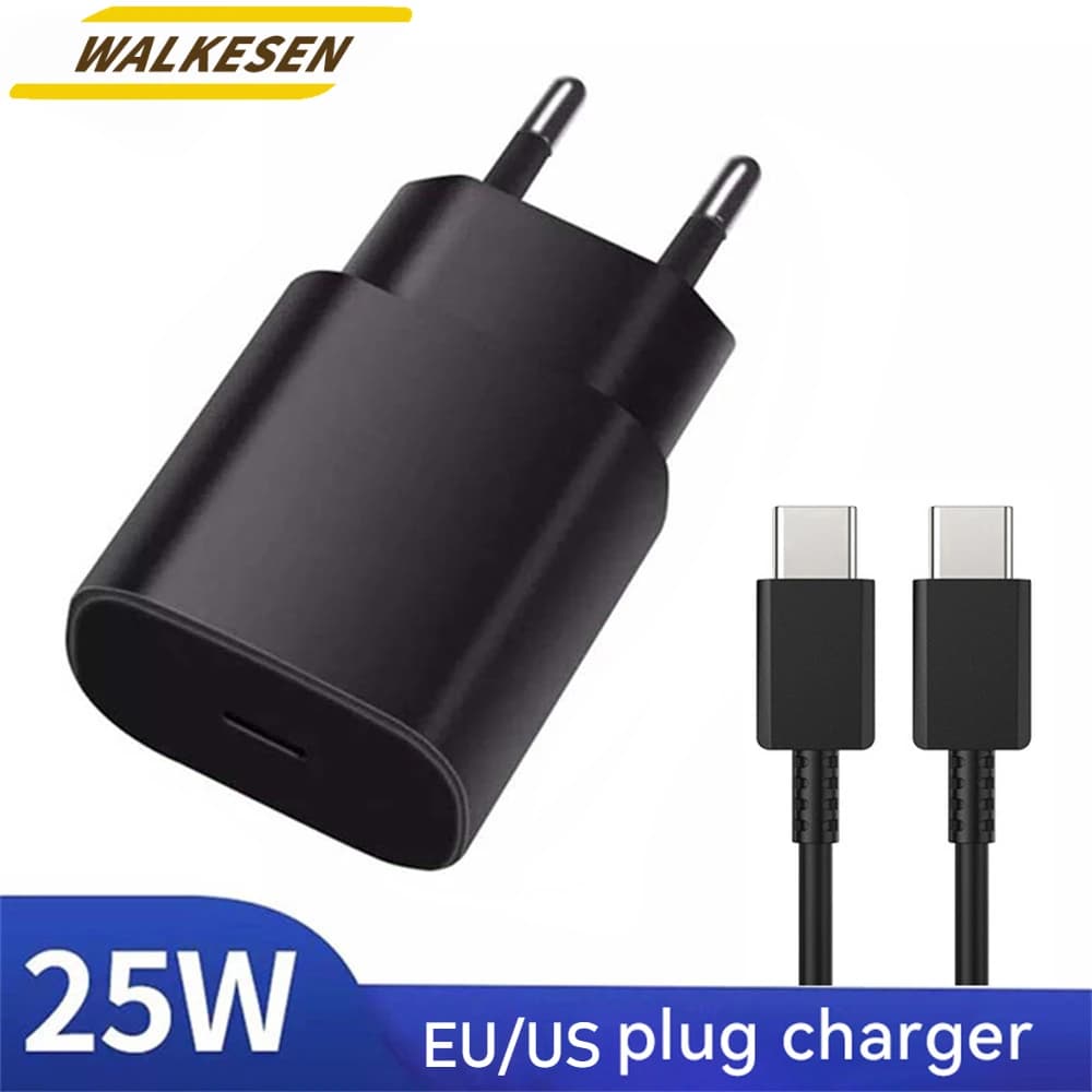 25W USB Charger With Type C Fast Cable For Xiaomi 15 Huawei Samsung A53 A33 A52 A32 F52 S24 S23 S22 Quick Charge Phone Charger