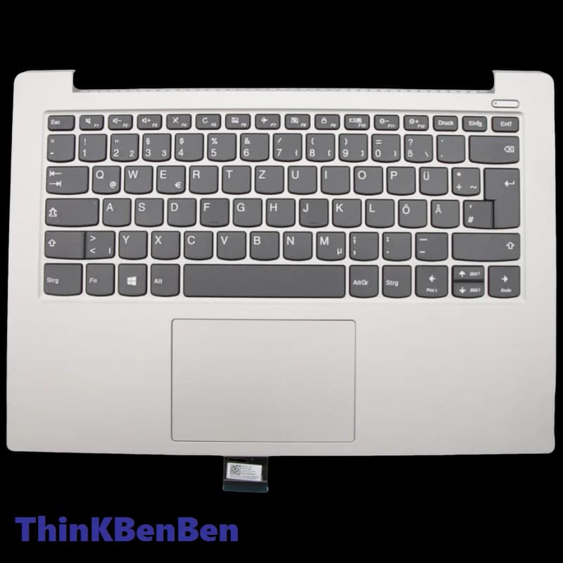 DE German Platinum Grey Keyboard Upper Case Palmrest Shell Cover For Lenovo Ideapad S340 14 14IML 14IWL 14API 14IIL 5CB0S18418
