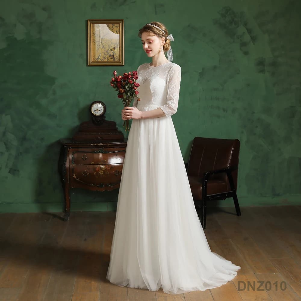 Luxury Appliques Plus Size Black Vestido De Noiva 3/4 Sleeves Wedding Dress Bridal Gown