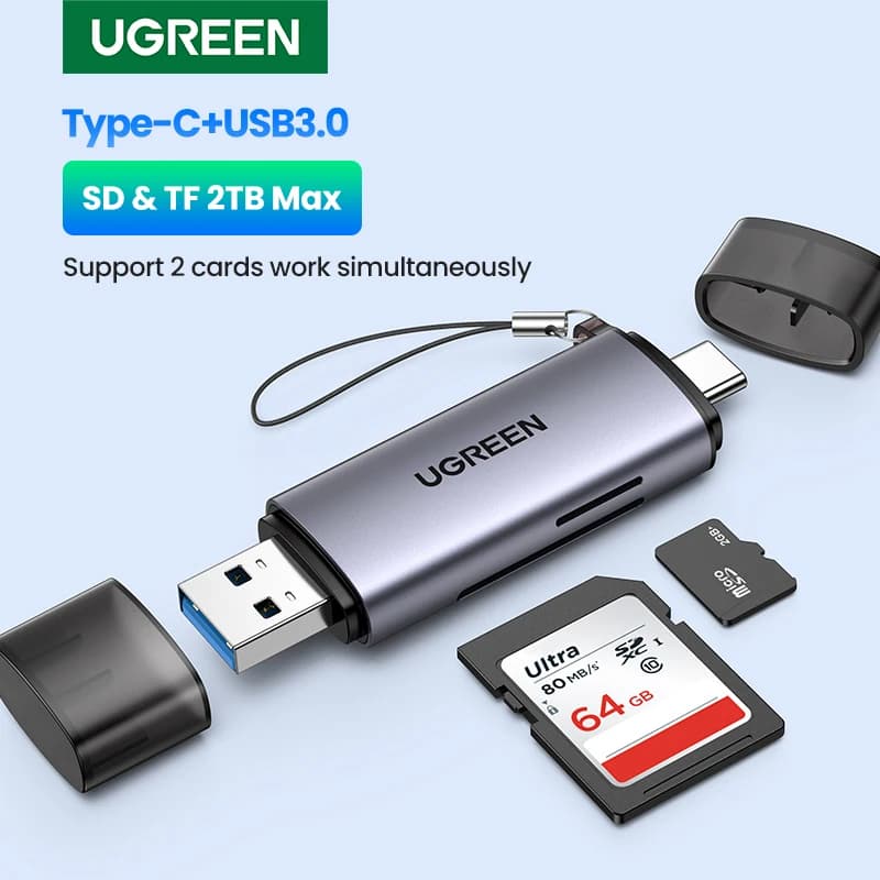 UGREEN Card Reader USB 3.0&Type C to SD Micro SD TF Card Reader for PC Laptop Accessories Smart Memory Cardreader SD Card Reader