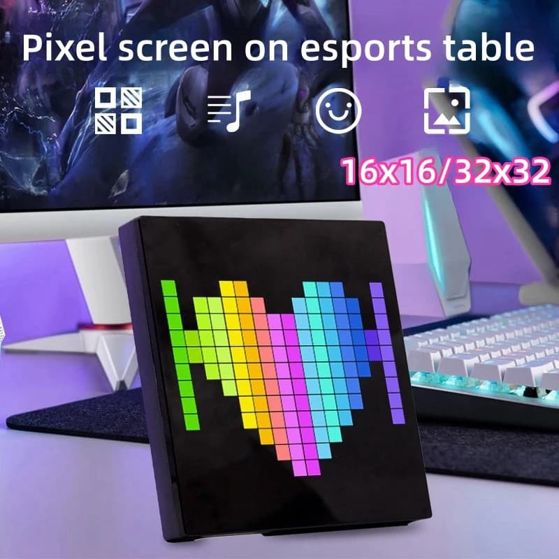 Smart LED Matrix Pixel Display RGB DIY Graffiti App Control Art Display Cool Animation Gaming Room Decor 5V USB Desk Decor Light