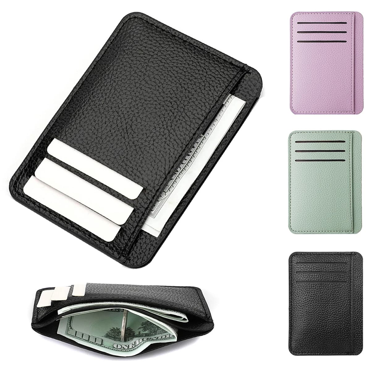Slim Soft Wallet PU Leather Mini Credit Card Wallet Candy Color Bank Credit Card Box For Women Male Business Card Set.-zmt