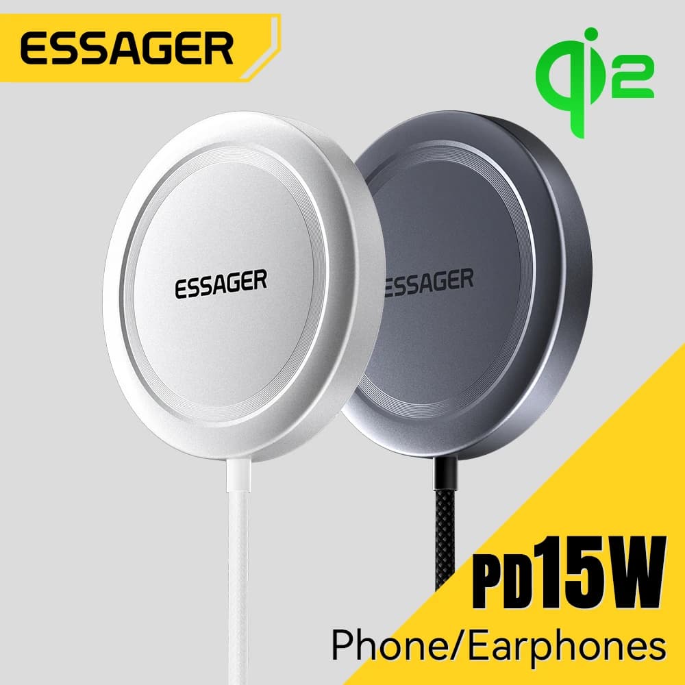 Essager 15W Magnetic Wireless Charger Qi2 Fast Charging Phone Charger  Sation For iPhone 15 14 13 Pro Max Samsung Charger Stand
