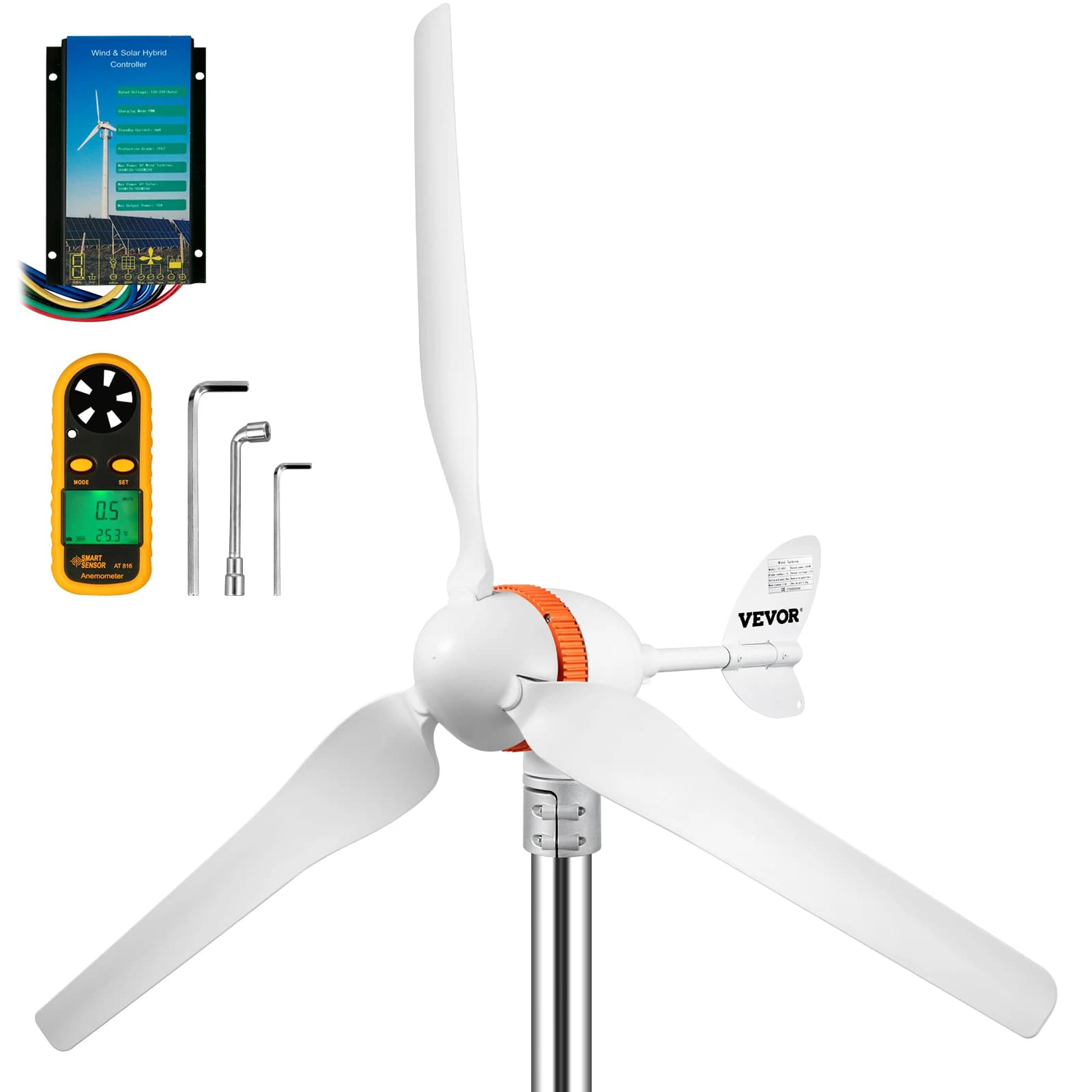 VEVOR Wind Turbine Generator 400W  With MPPT/Charge Controller Windmill RV Yacht Farm Small Wind Generator Home Terrace Use