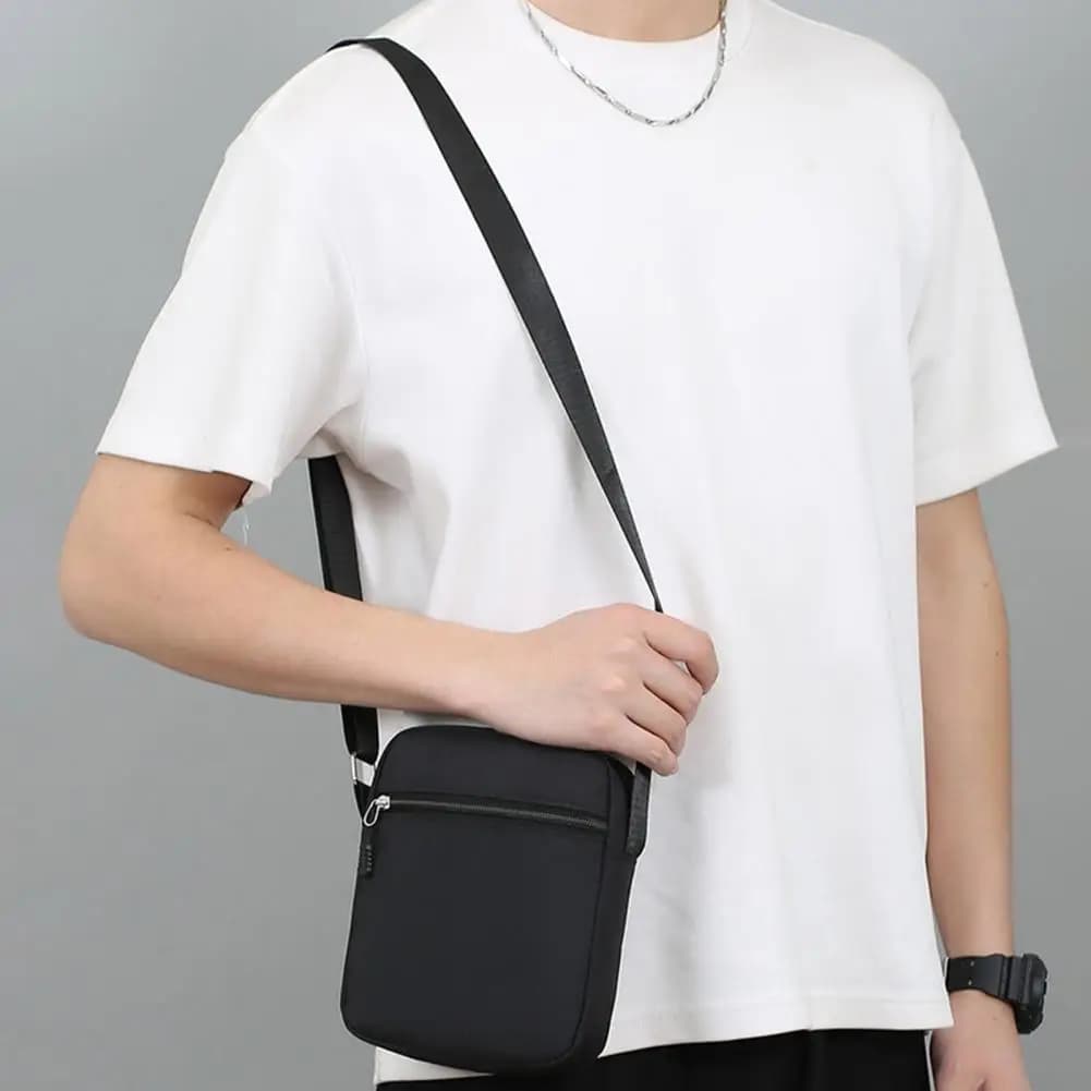 Men Crossbody Bag With Partition Pockets Zipper Closure Shoulder Bag Adjustable Strap Commuting Shopping Travel Mini Bag 크로스백