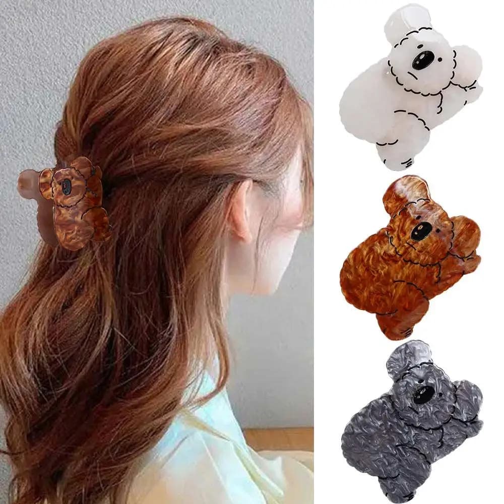 Acetic Acid Hair Claws For Women Girls Hair Clips Korean Catoon Animal  Koala Large Shark Clip Hair Accessories
