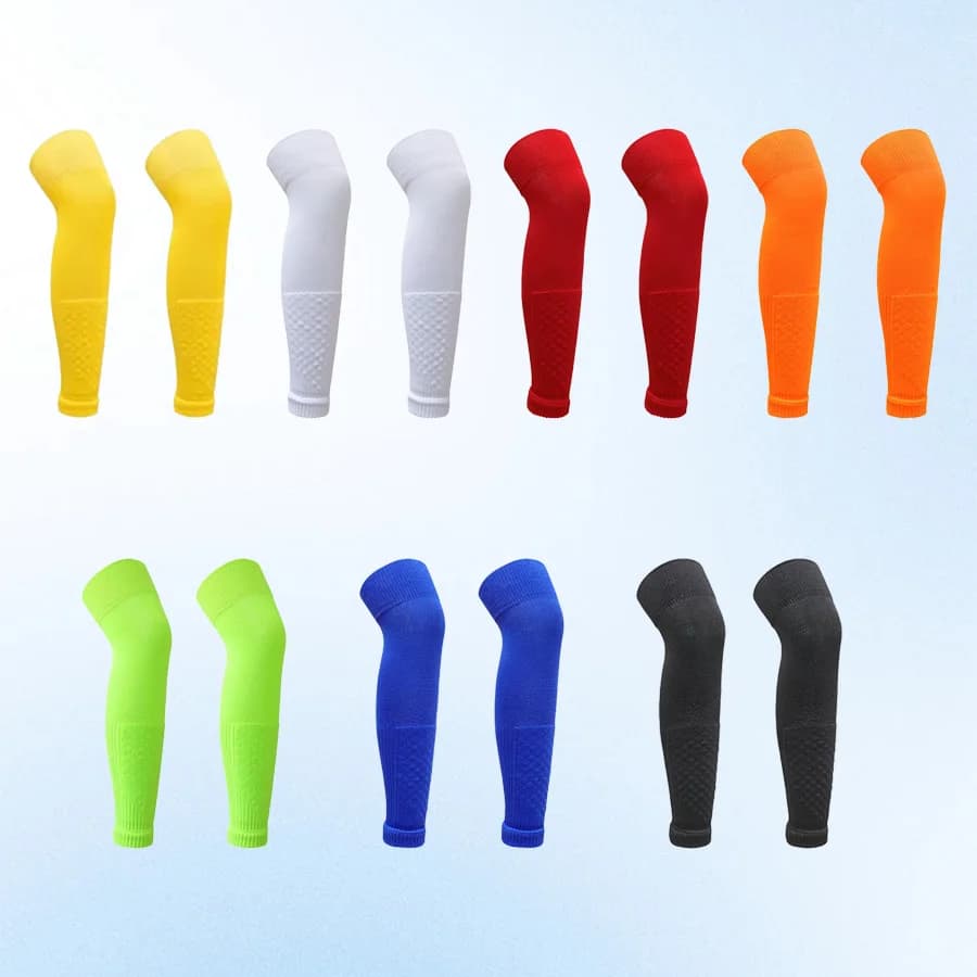 1 pair of glued non slip sports socks, solid arrow football socks and leg protection socks