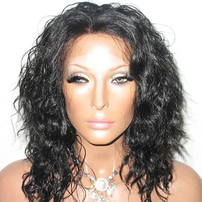 100% Human Hair Wig 14 Inch Curly #1 Lace Front Wigs 100% Indian Remy Human Hair wig for Women